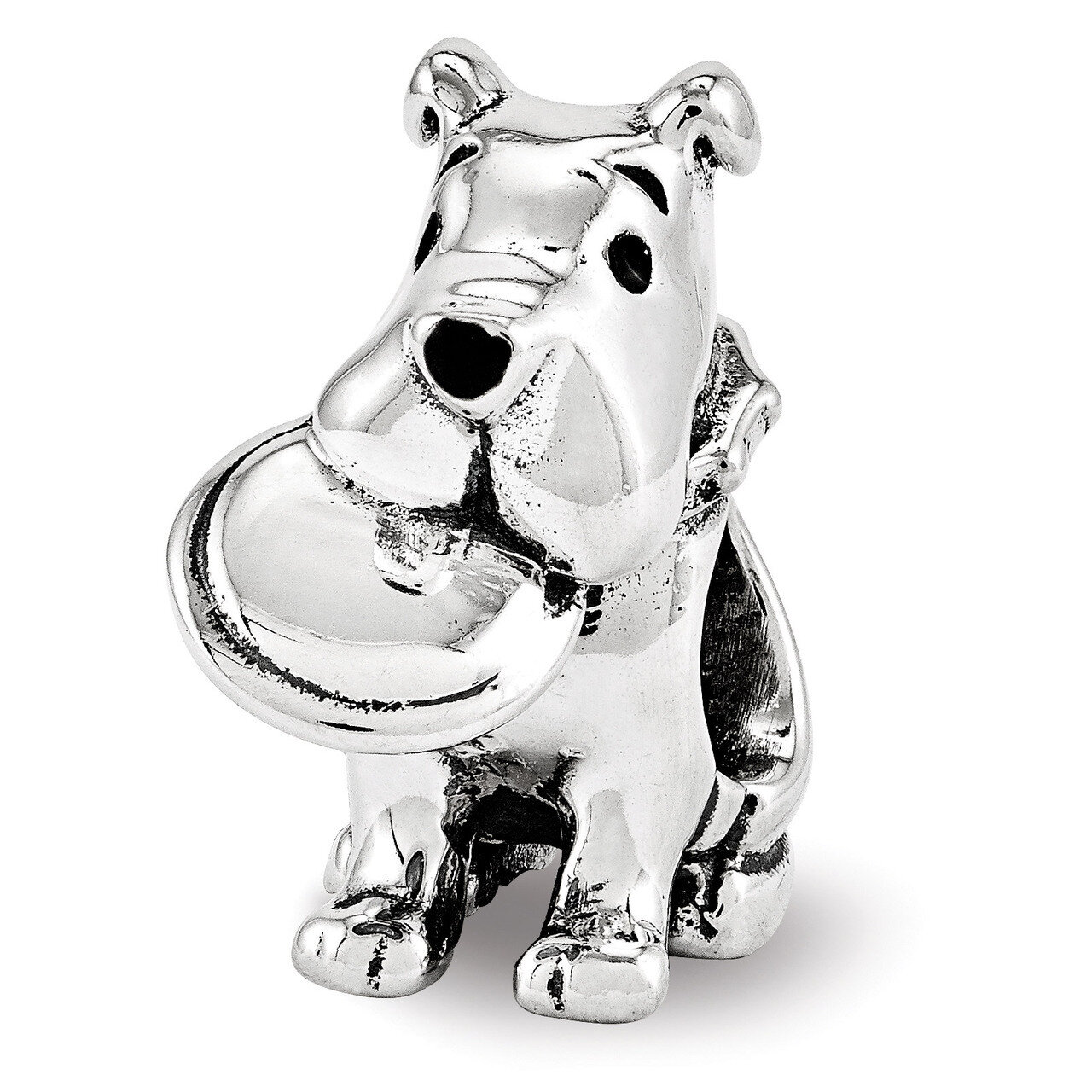 Dog With Flying Disc Bead - Sterling Silver QRS3374, MPN: QRS3374, 886774964775