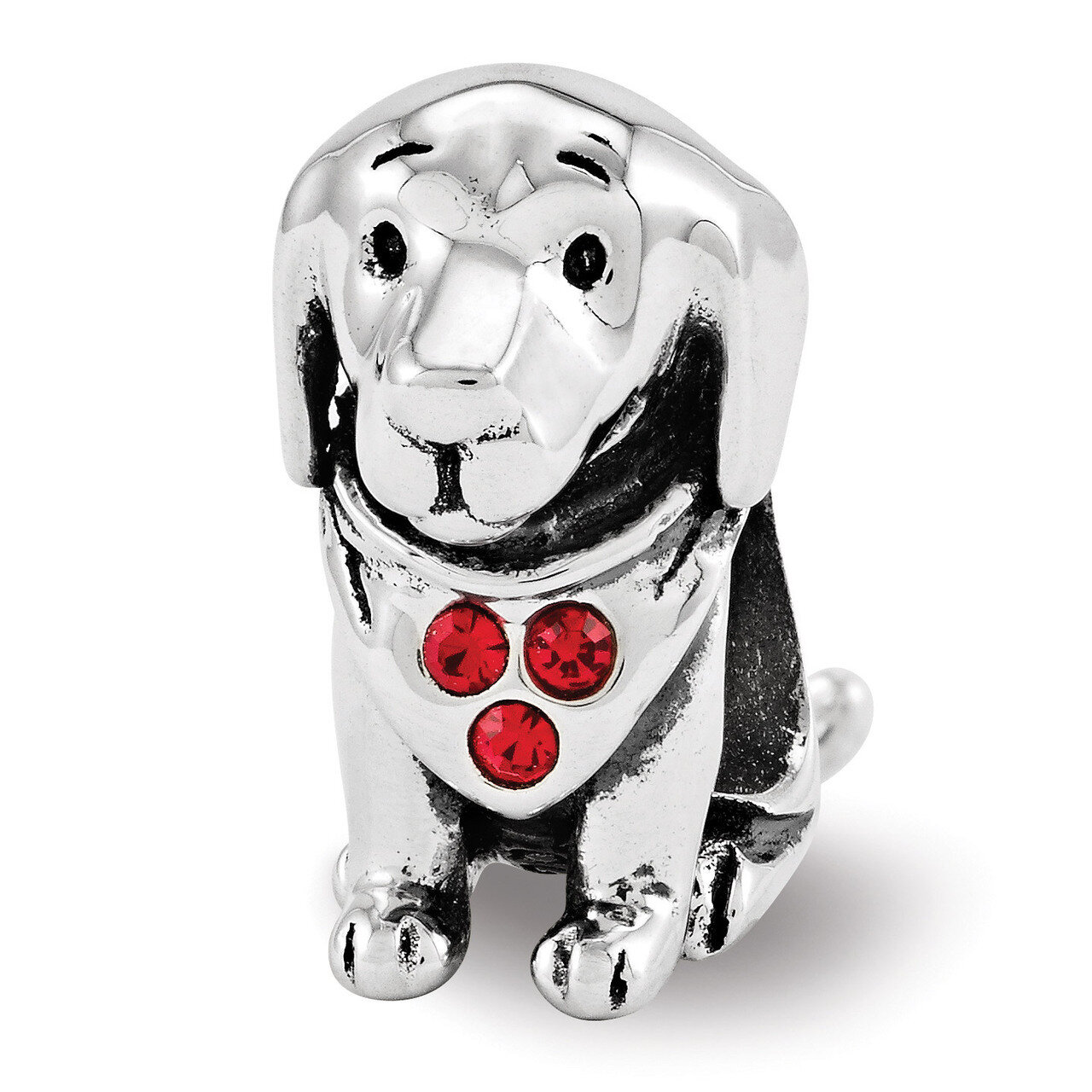 Swarovski Elements Dog Bead - Sterling Silver QRS3376