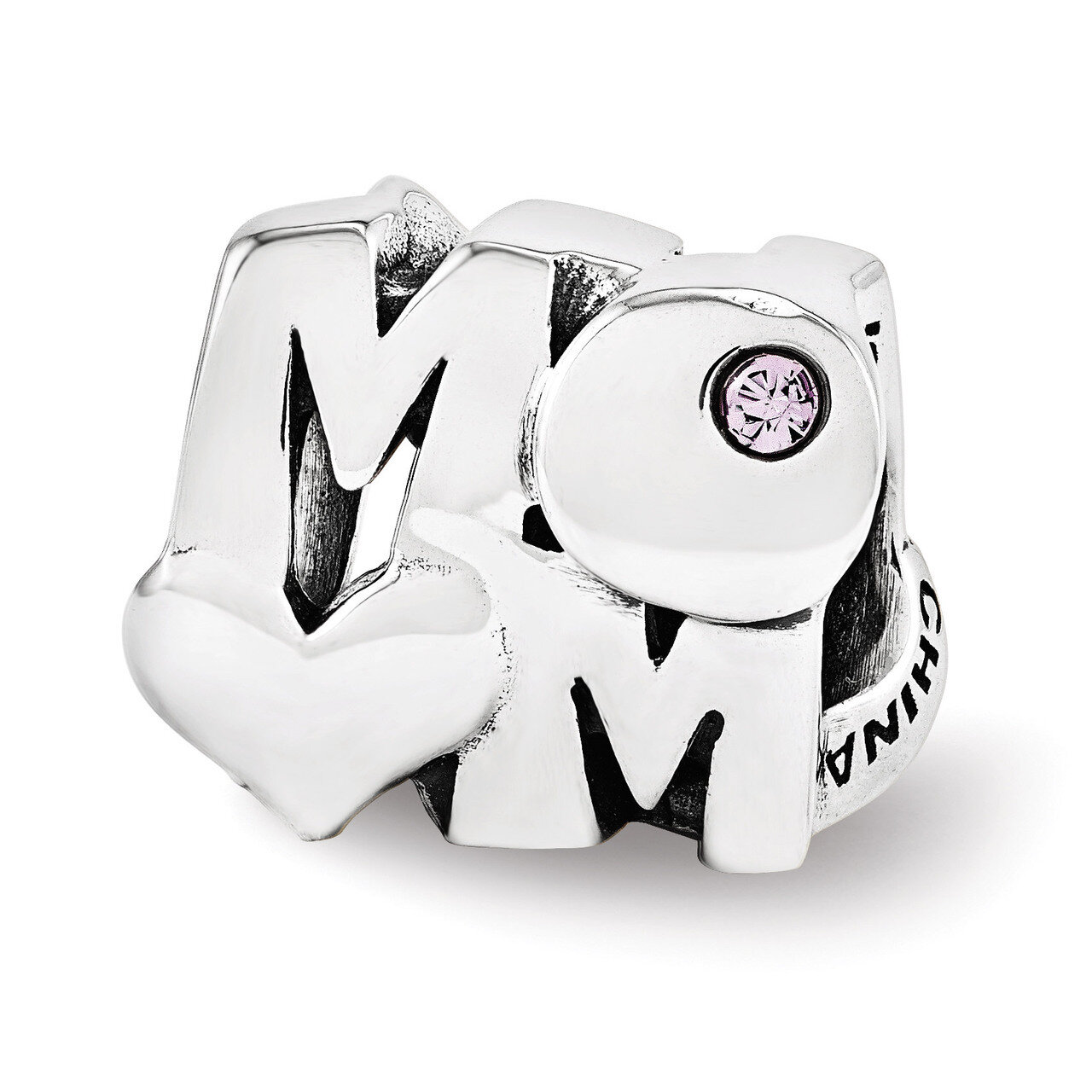 Pink Swarovski MOM Bead - Sterling Silver QRS3409, MPN: QRS3409, 886774613819