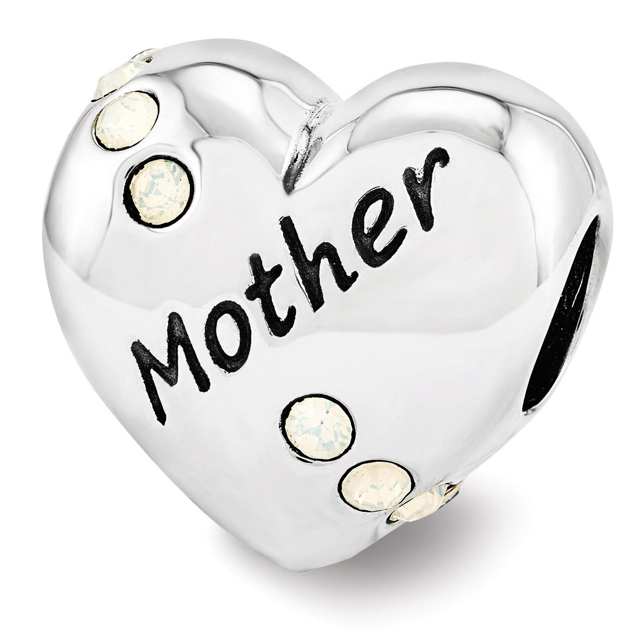 Swarovski Mother Heart Bead - Sterling Silver QRS3410, MPN: QRS3410, 886774964188