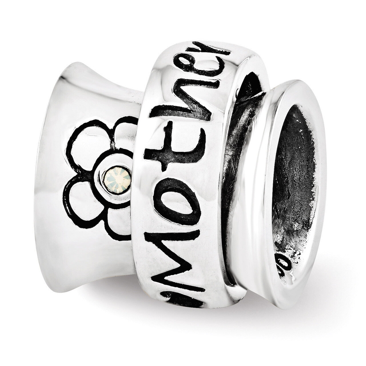 Swarovski Mother Spinner Bead - Sterling Silver QRS3412, MPN: QRS3412, 886774964171