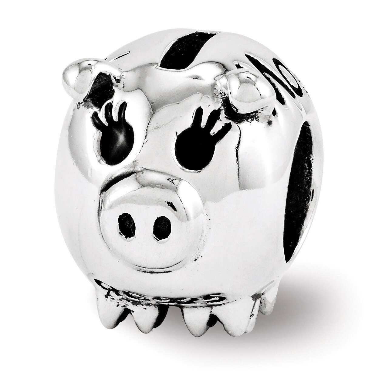 Fun Money Piggy Bank Bead - Sterling Silver QRS3441