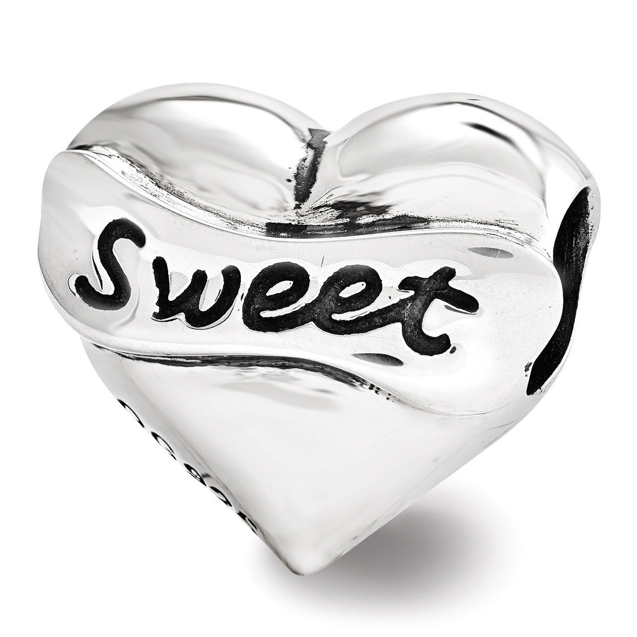 Swarovski Sweet 16 Heart Bead - Sterling Silver QRS3447