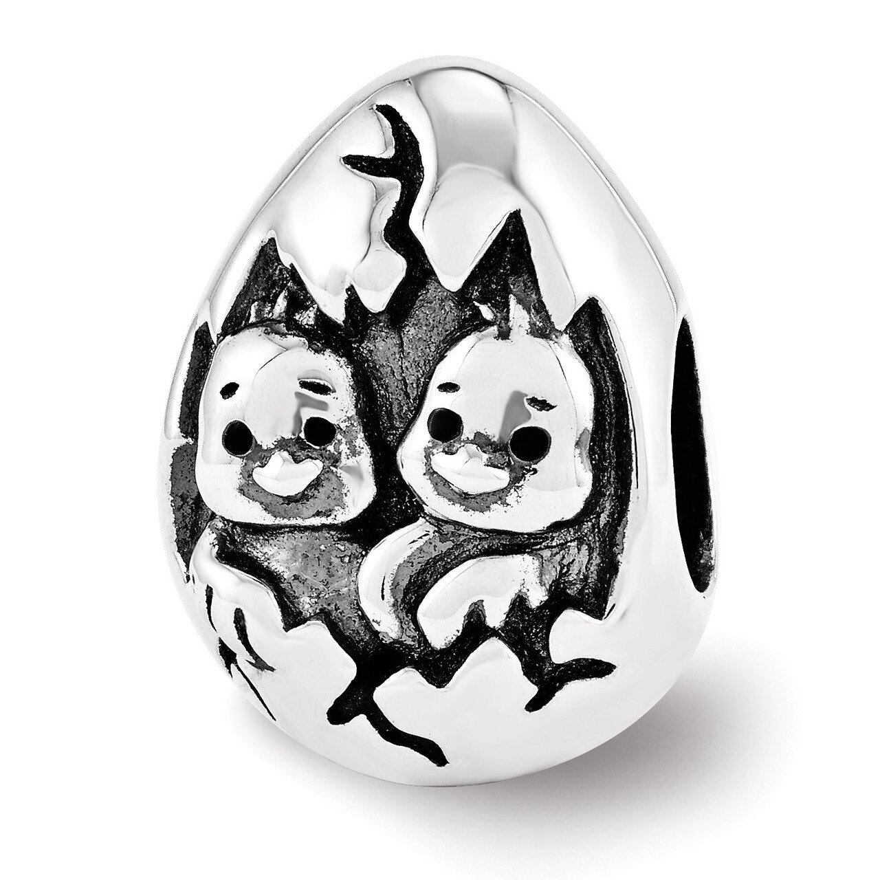 Easter Chicks Bead - Sterling Silver QRS3451