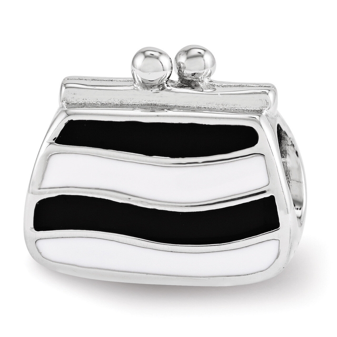 Enamel &amp; Sworovski Elements Purse Bead - Sterling Silver QRS3483, MPN: QRS3483, 191101471780