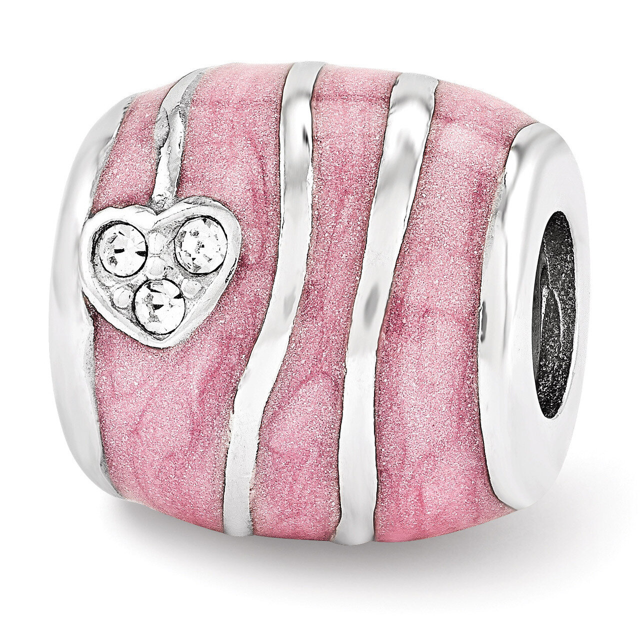 Pink Enameled with Swarovski Elements Hearts Bea - Sterling Silver QRS3486, MPN: QRS3486, 886774964…