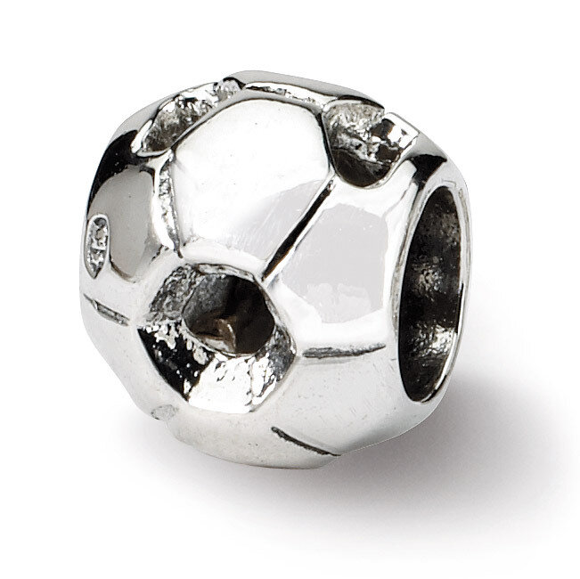 Soccer Ball Bead - Sterling Silver QRS349, MPN: QRS349, 883957722535