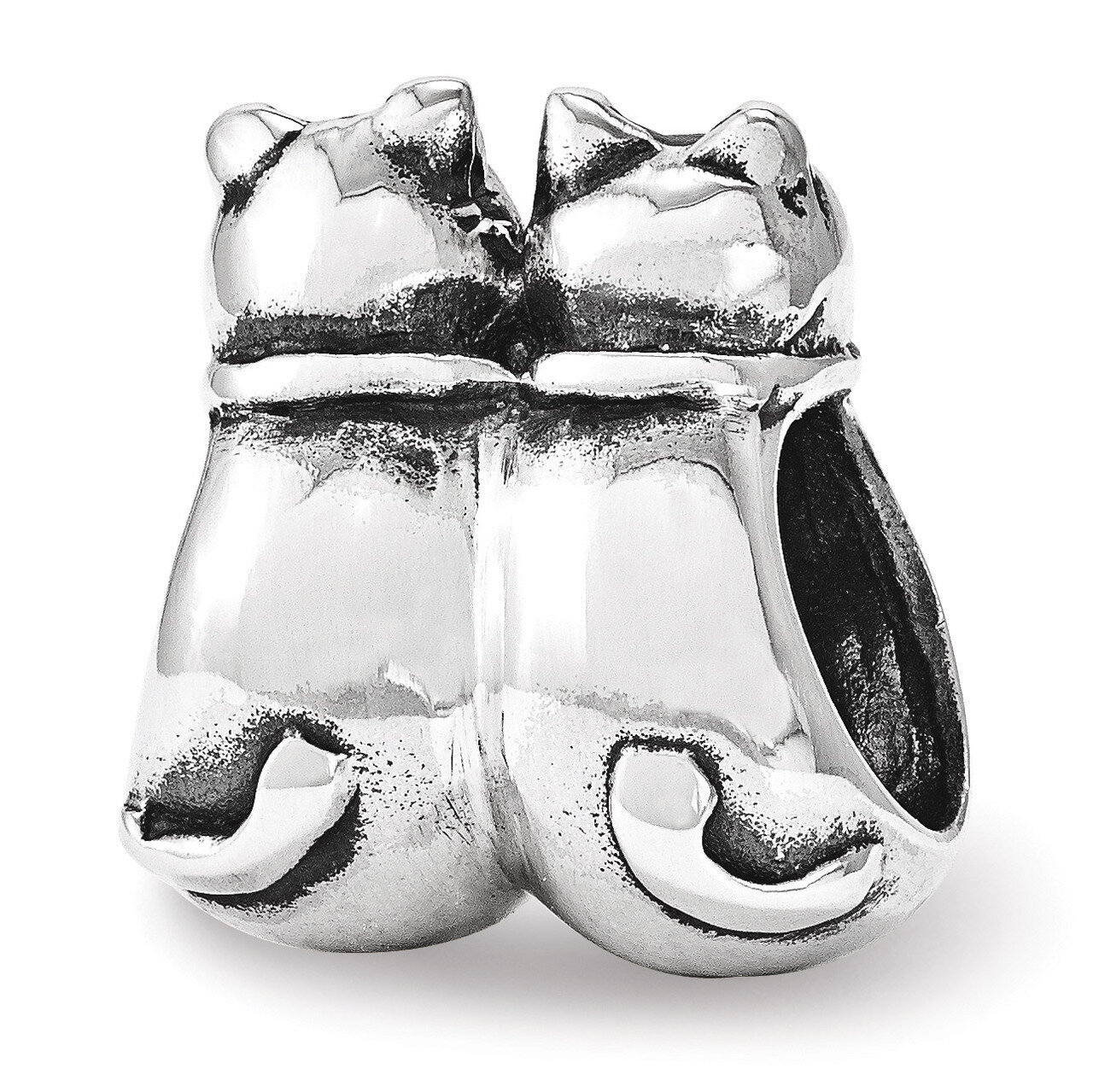 Twin Cats Bead - Sterling Silver QRS3507, MPN: QRS3507, 191101195624