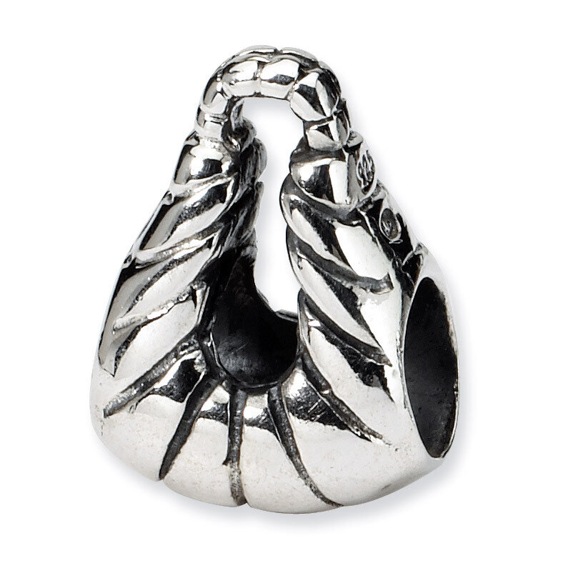Striped Handbag Bead - Sterling Silver QRS351, MPN: QRS351, 883957722771