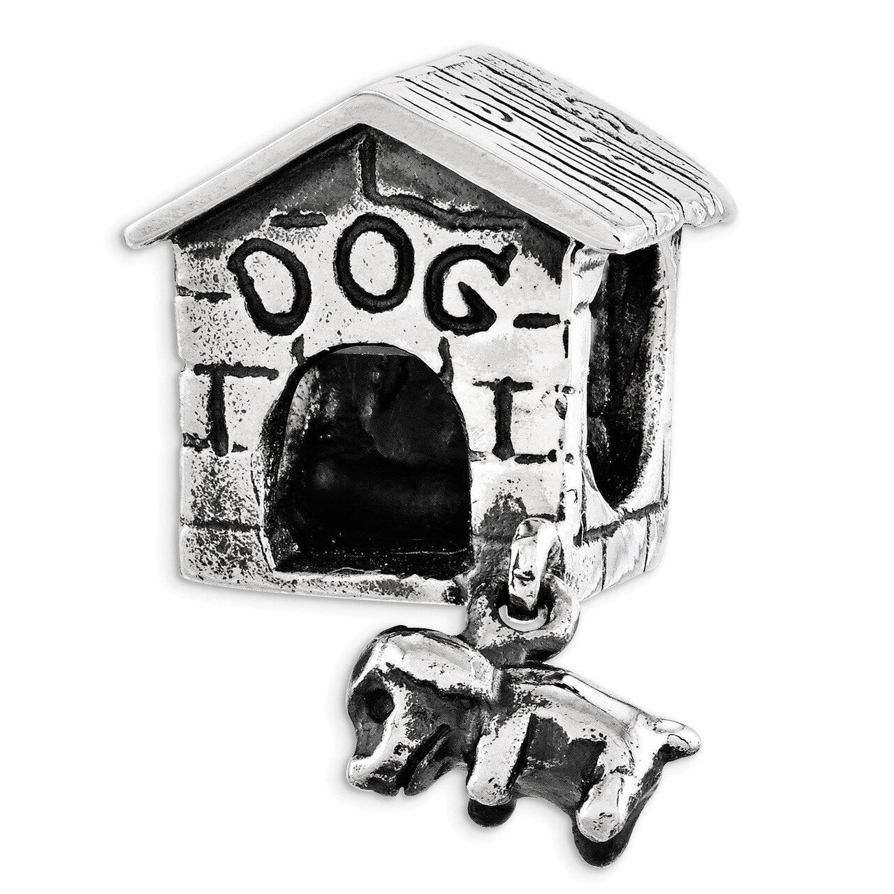 Dog House Dangle Bead - Sterling Silver QRS3511