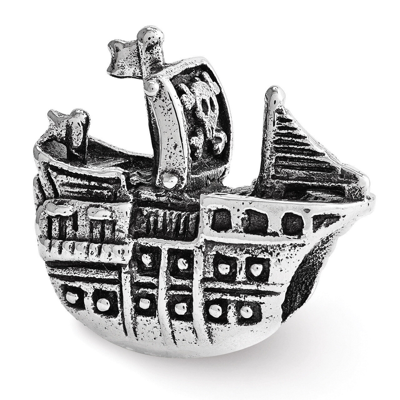 Pirate Ship Bead - Sterling Silver QRS3538