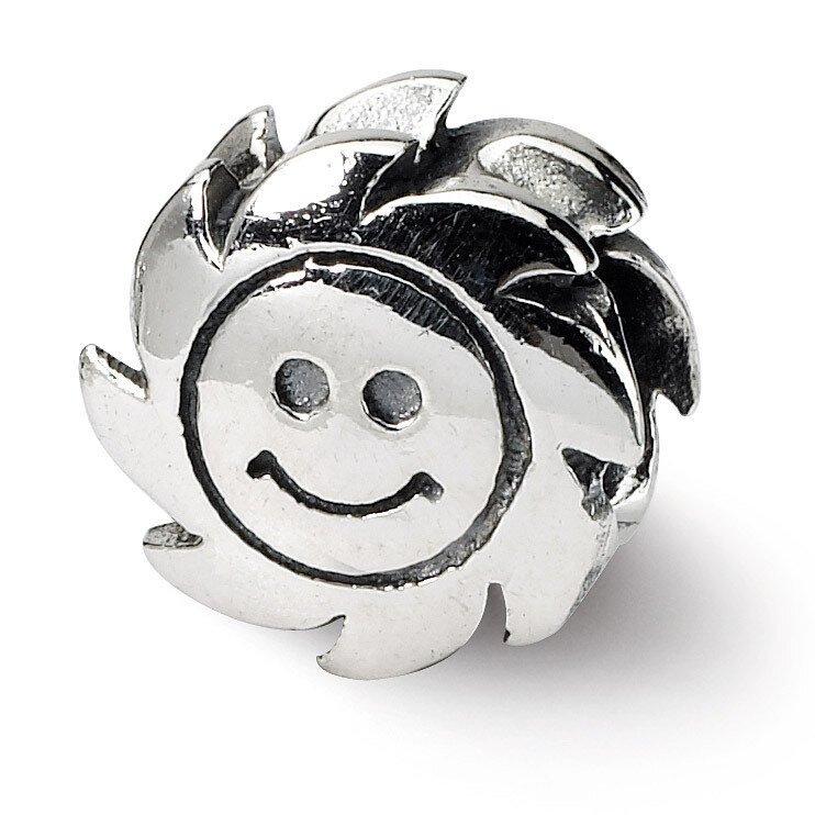 Smiling Sun Bead - Sterling Silver QRS356