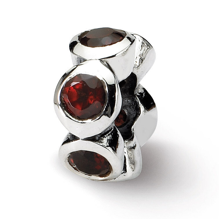 Red Synthetic Diamond Bead - Sterling Silver QRS383, MPN: QRS383, 883957722894