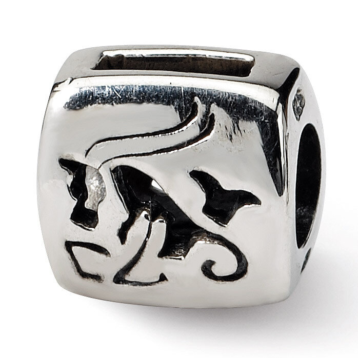 Capricorn Zodiac Antiqued Bead - Sterling Silver QRS465