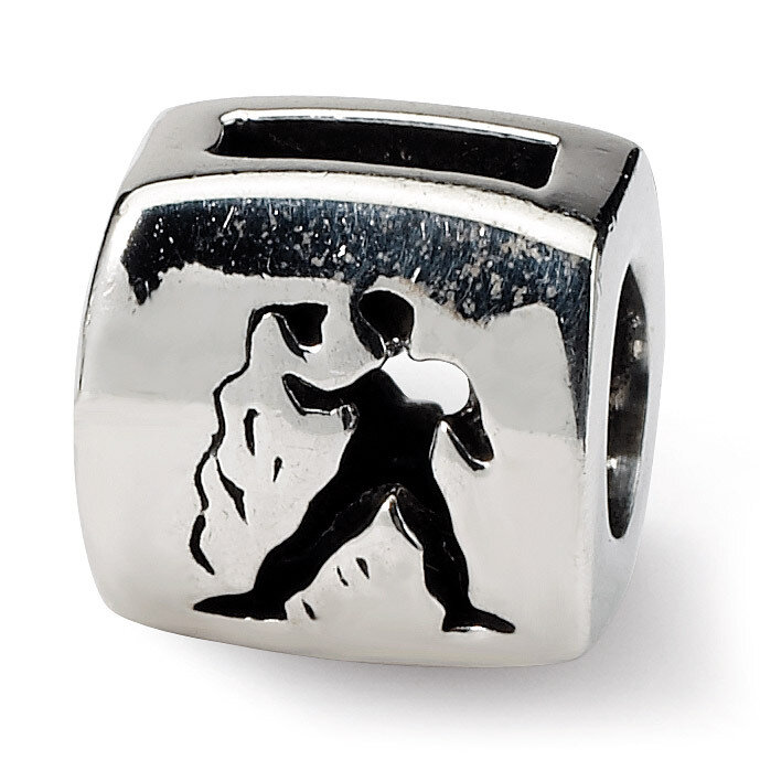 Aquarius Zodiac Antiqued Bead - Sterling Silver QRS466, MPN: QRS466, 883957723730