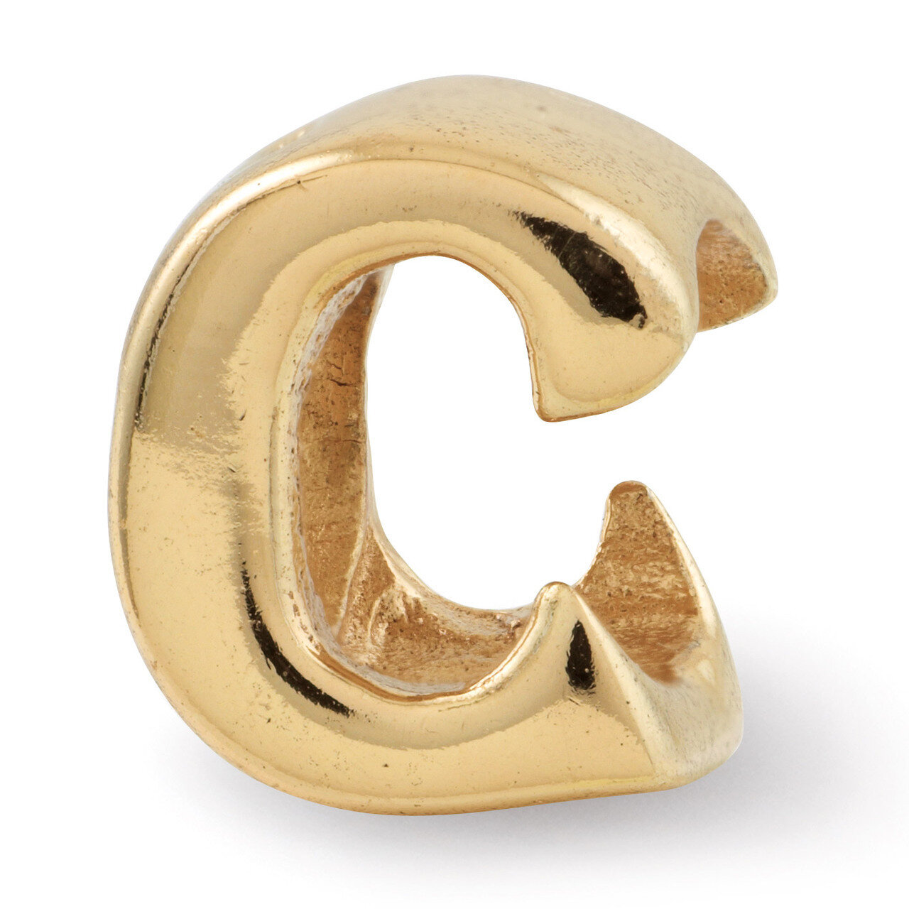 Gold-plated Letter C Bead - Sterling Silver QRS468CGP, MPN: QRS468CGP, 886774992020