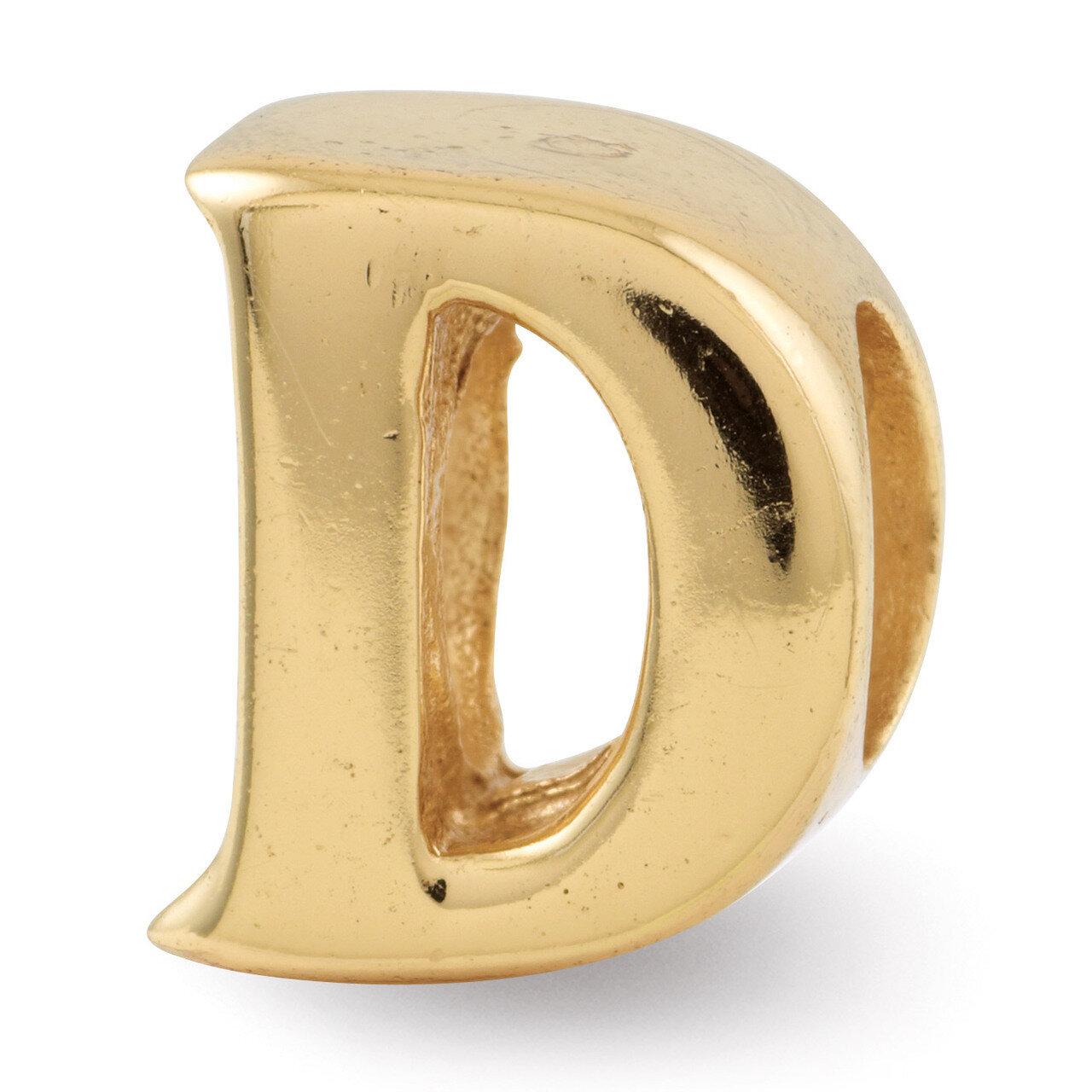 Gold-plated Letter D Bead - Sterling Silver QRS468DGP, MPN: QRS468DGP, 886774992037