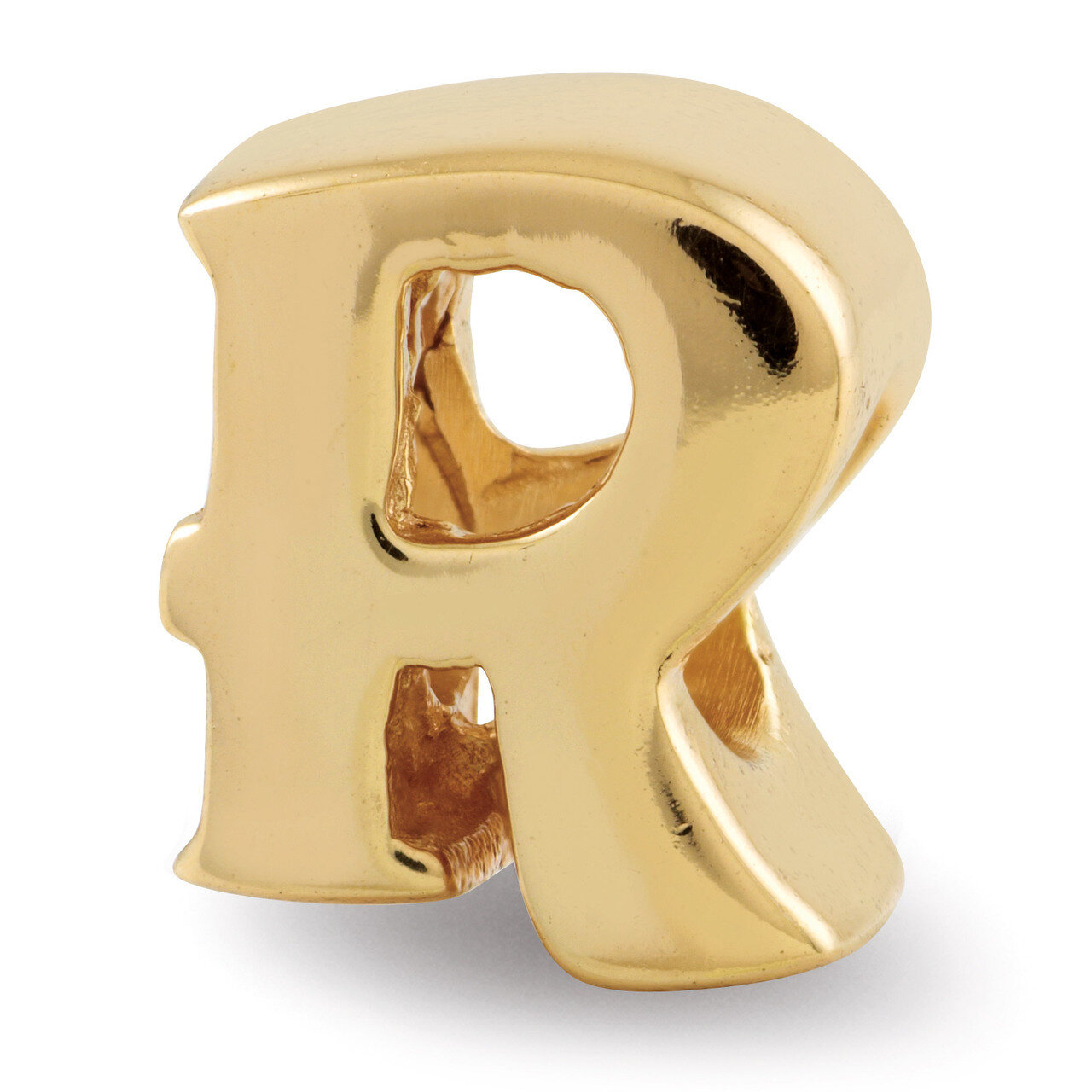 Gold-plated Letter R Bead - Sterling Silver QRS468RGP, MPN: QRS468RGP, 886774992174