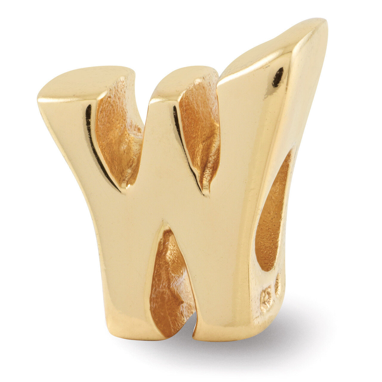 Gold-plated Letter W Bead - Sterling Silver QRS468WGP, MPN: QRS468WGP, 886774992228