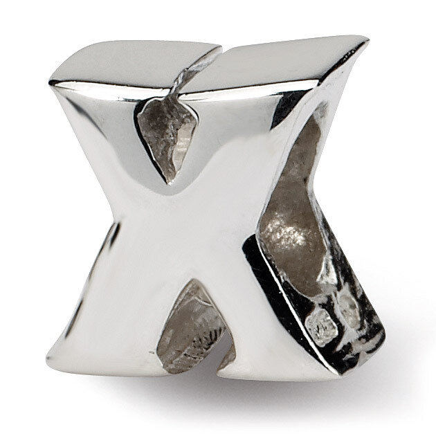 Letter X Bead - Sterling Silver QRS468X, MPN: QRS468X, 883957721002