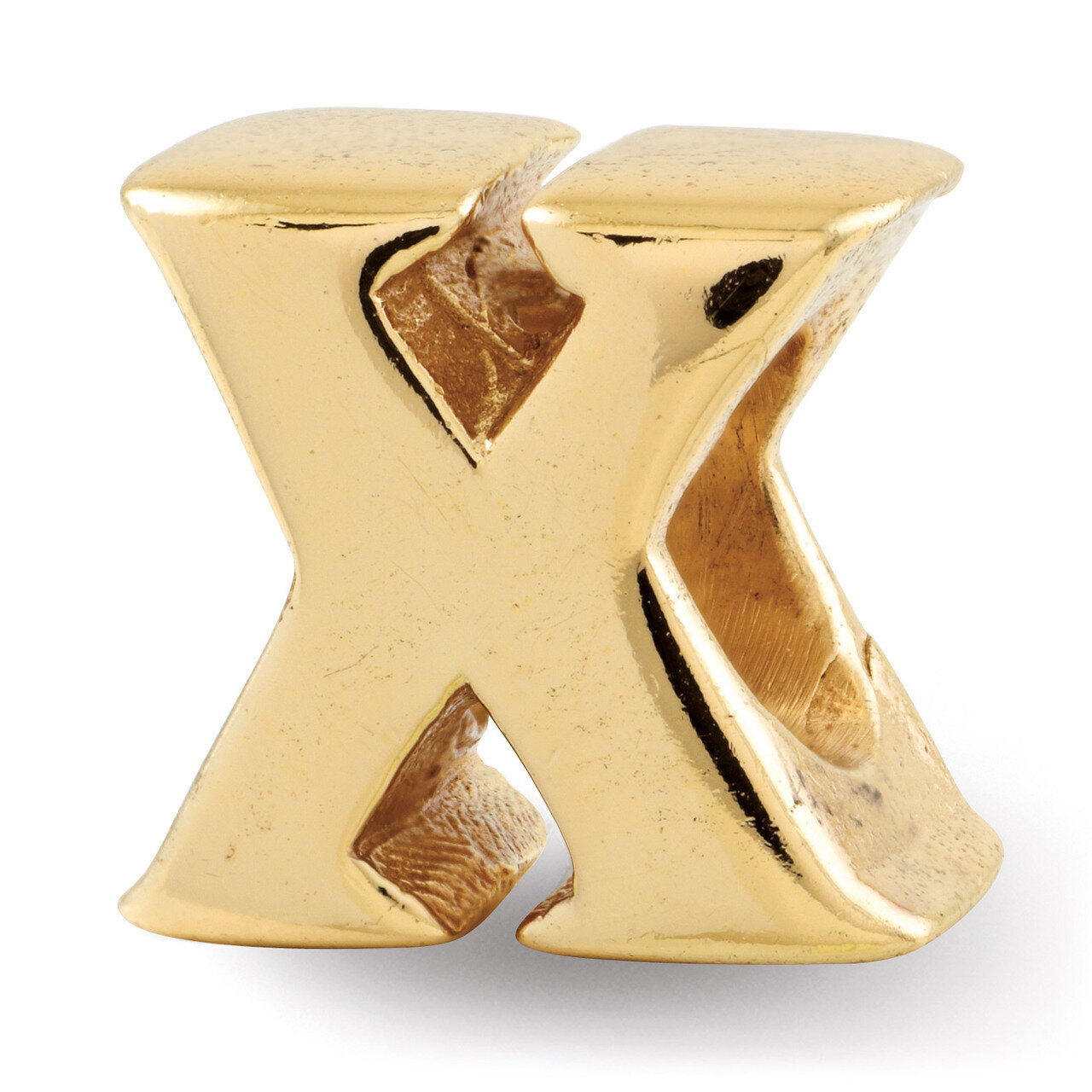 Gold-plated Letter X Bead - Sterling Silver QRS468XGP, MPN: QRS468XGP, 886774992235