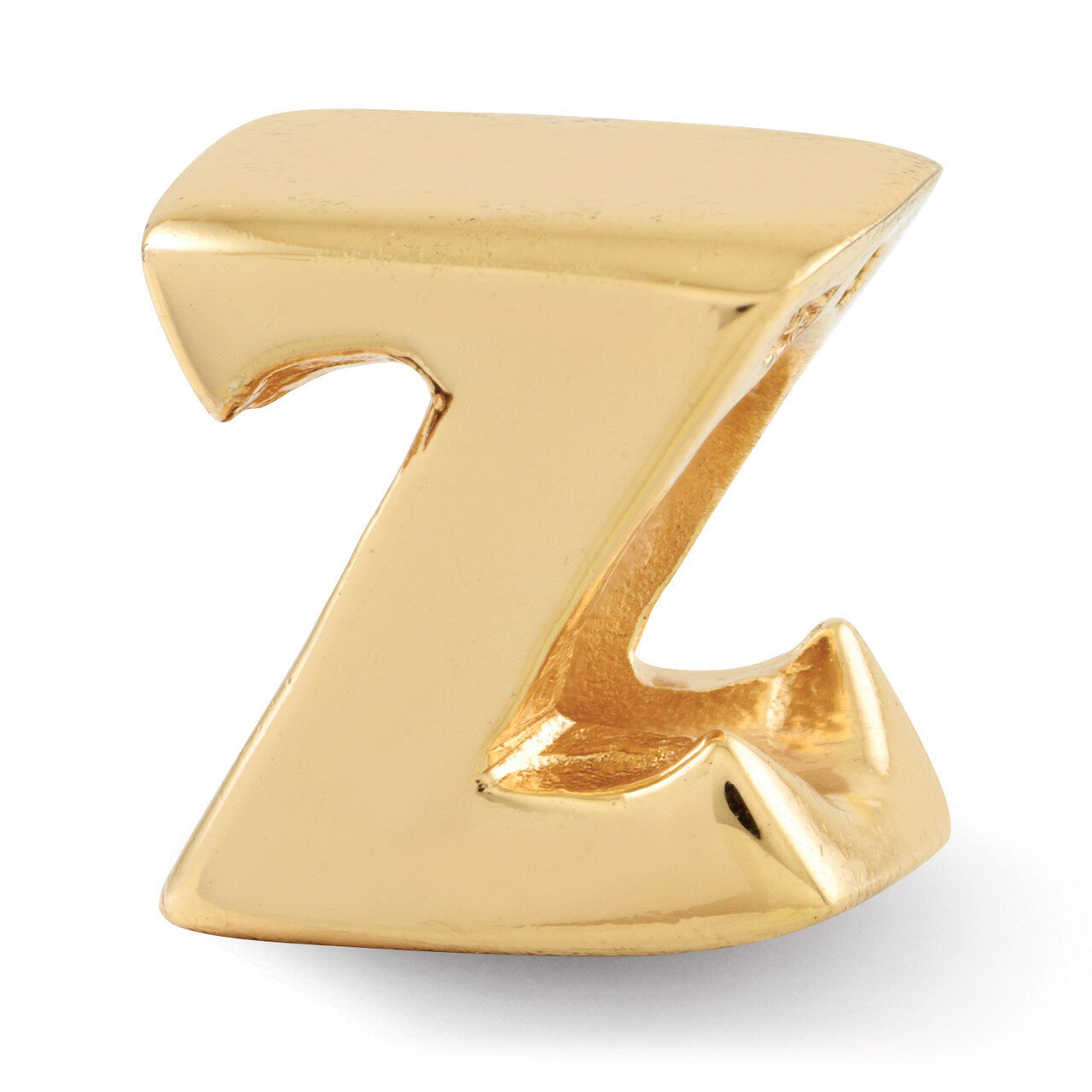 Gold-plated Letter Z Bead - Sterling Silver QRS468ZGP, MPN: QRS468ZGP, 886774992259