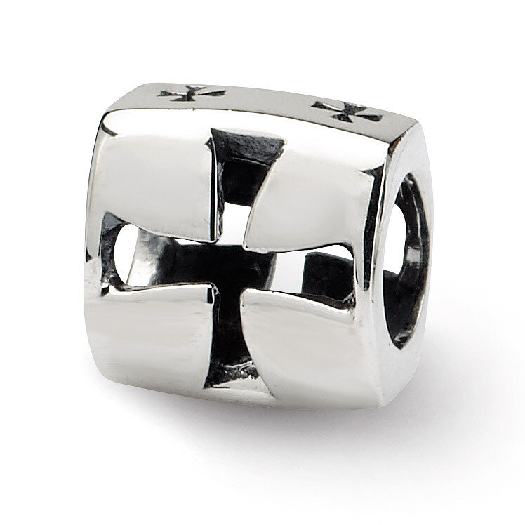 Maltese Cross Bead - Sterling Silver QRS470, MPN: QRS470, 883957721040
