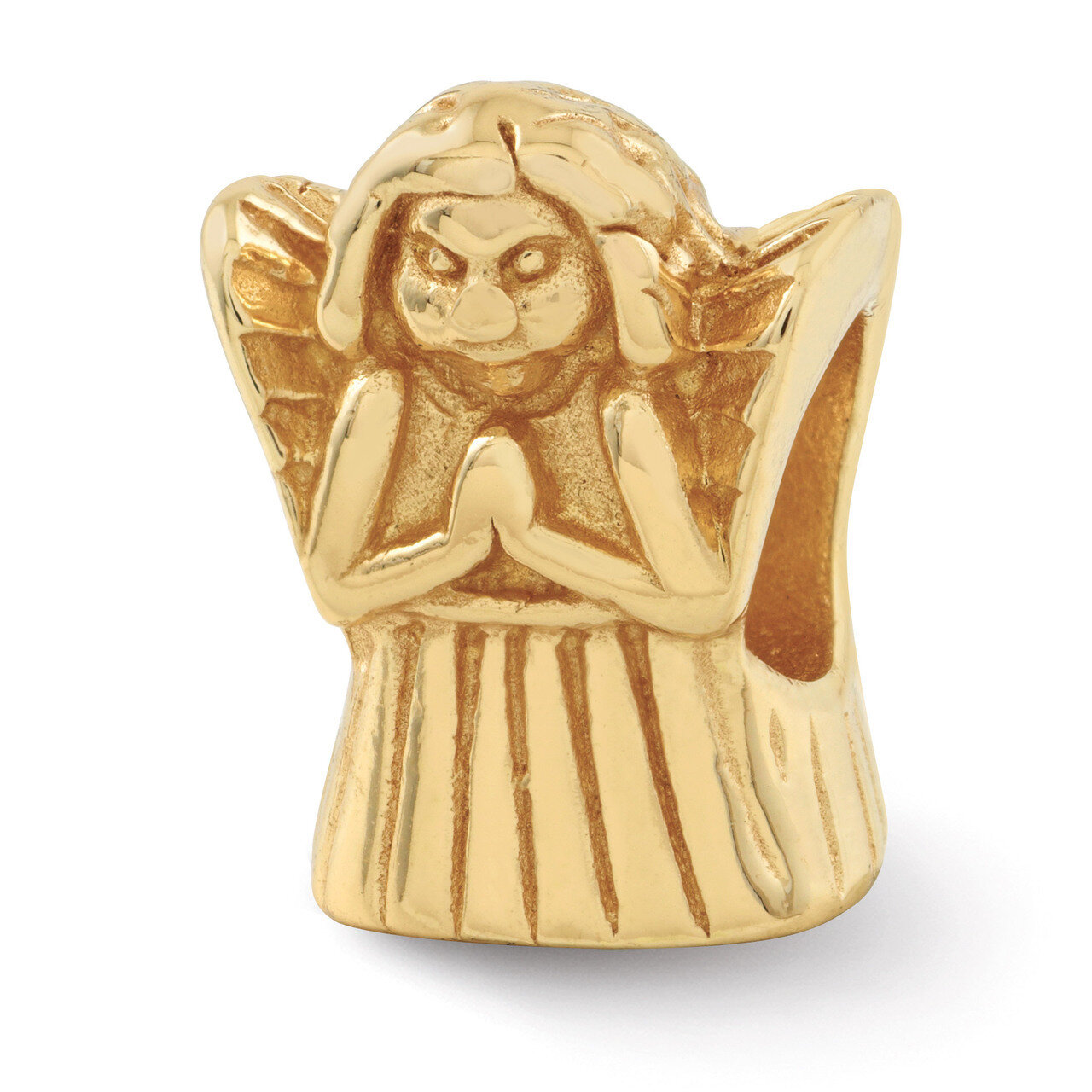 Gold-plated Praying Angel Bead - Sterling Silver QRS472GP