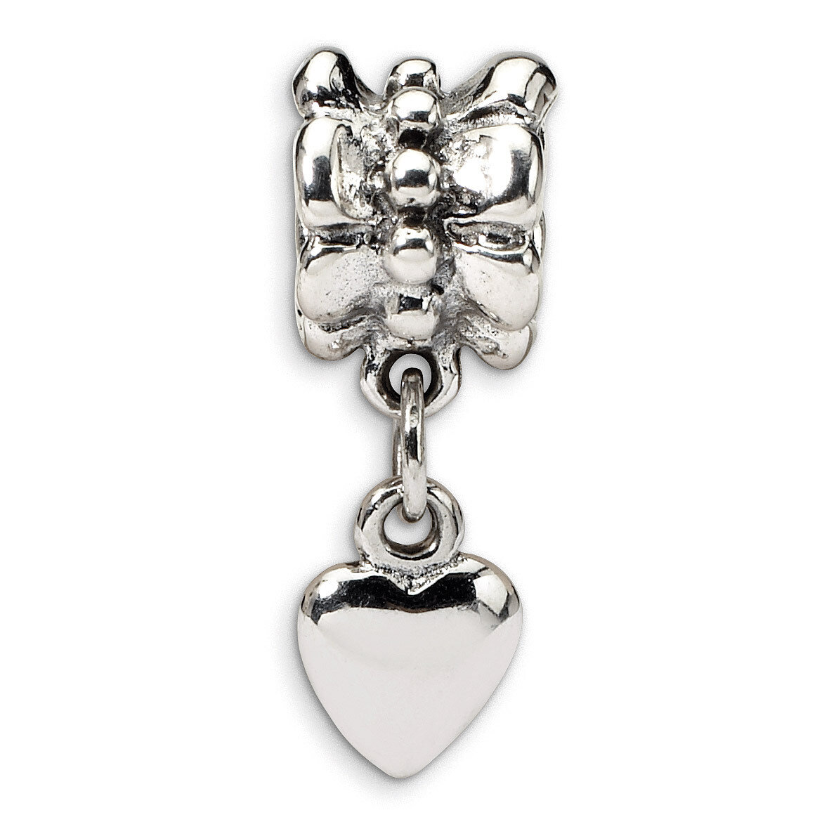 Heart Dangle Bead - Sterling Silver QRS476, MPN: QRS476, 883957723808
