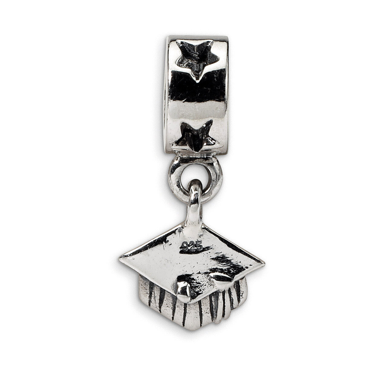 Graduation Cap Dangle Bead - Sterling Silver QRS491, MPN: QRS491, 883957723952