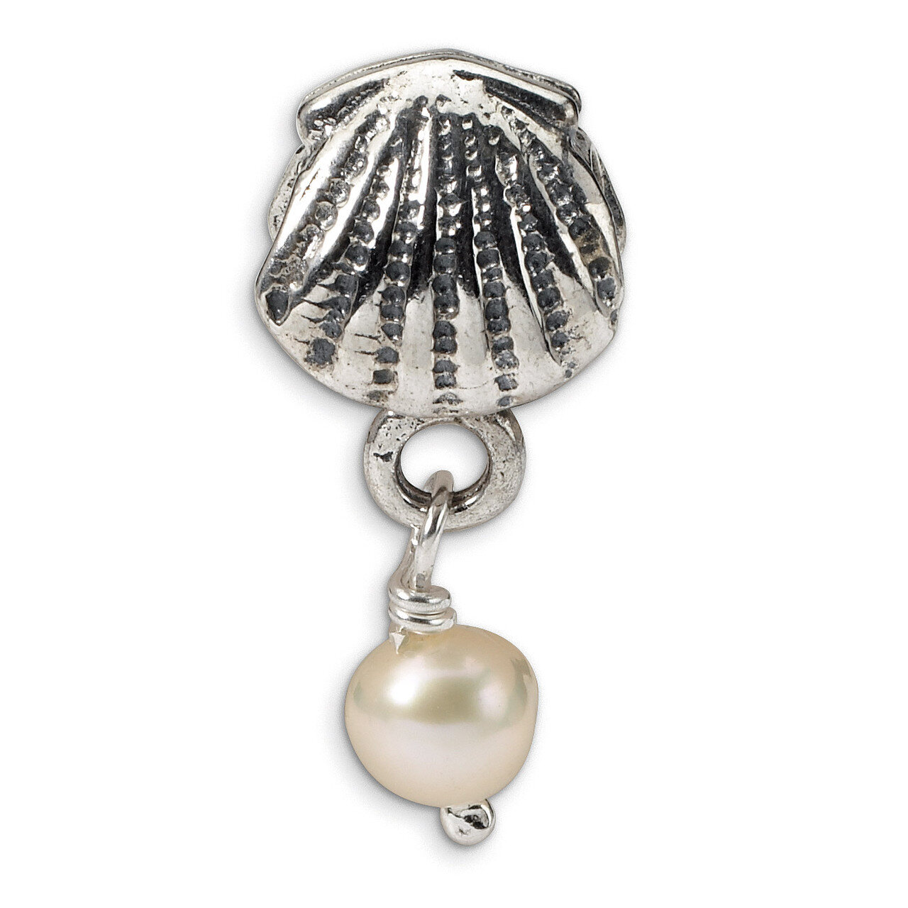 Shell Fresh Water Cultured Pearl Dangle Bead - Sterling Silver QRS497, MPN: QRS497, 883957724010