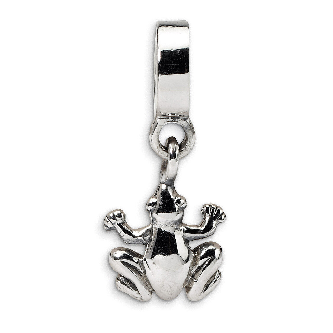 Frog Dangle Bead - Sterling Silver QRS517