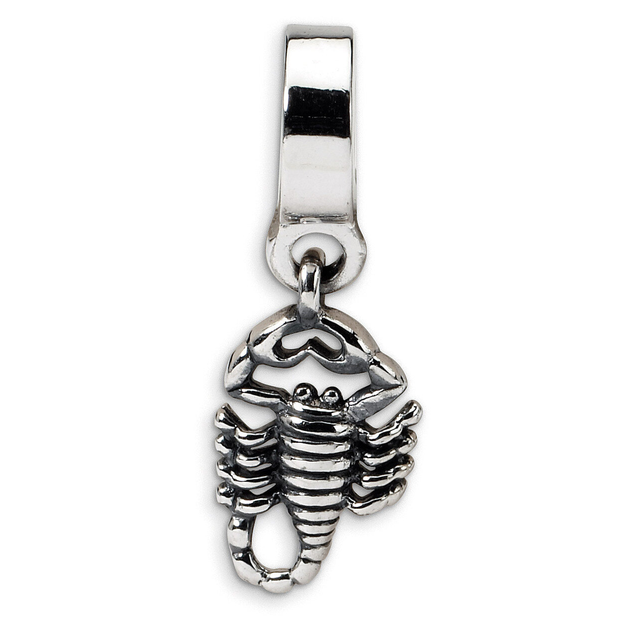 Scorpion Dangle Bead - Sterling Silver QRS520