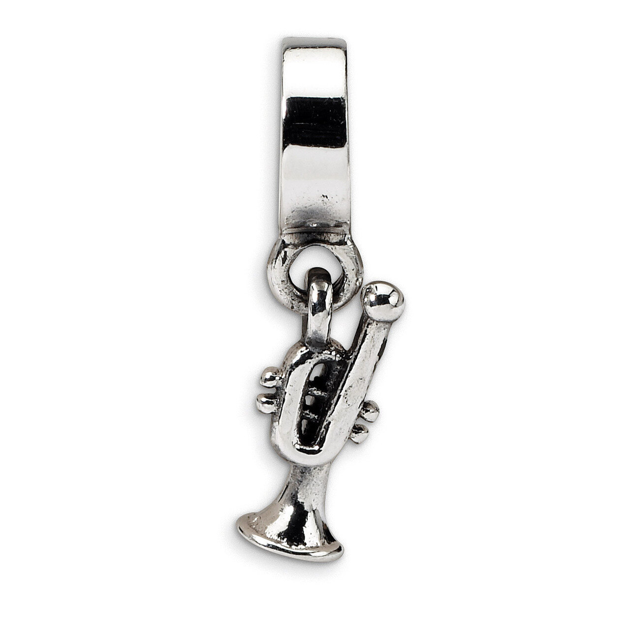 Trumpet Dangle Bead - Sterling Silver QRS523