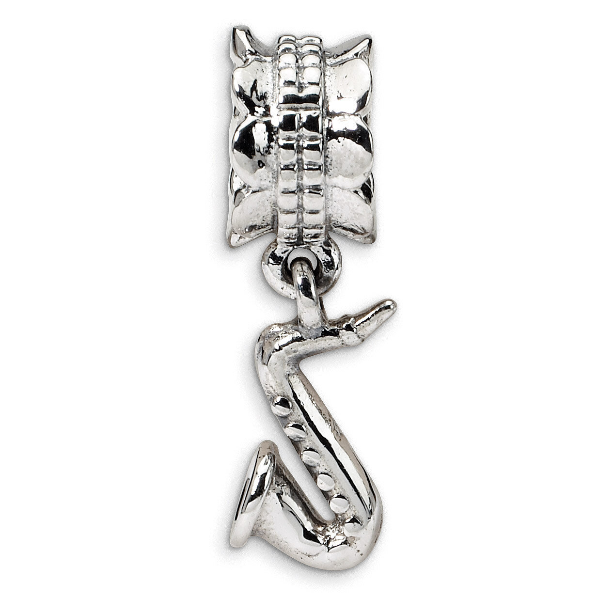 Saxophone Dangle Bead - Sterling Silver QRS524, MPN: QRS524, 883957724355