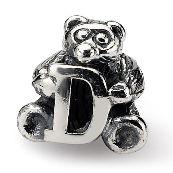 Letter D Bead - Sterling Silver QRS712D