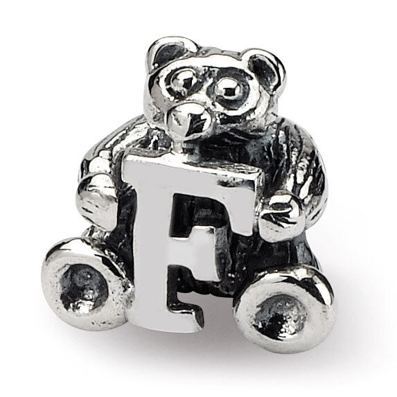 Letter F Bead - Sterling Silver QRS712F, MPN: QRS712F, 883957726717