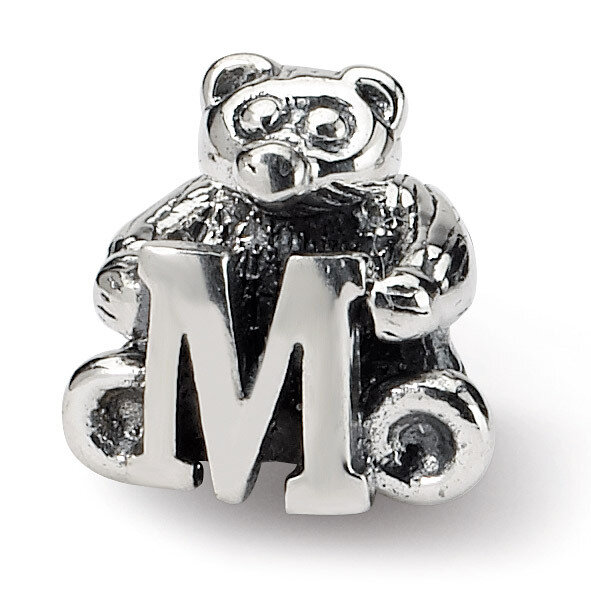 Letter M Bead - Sterling Silver QRS712M