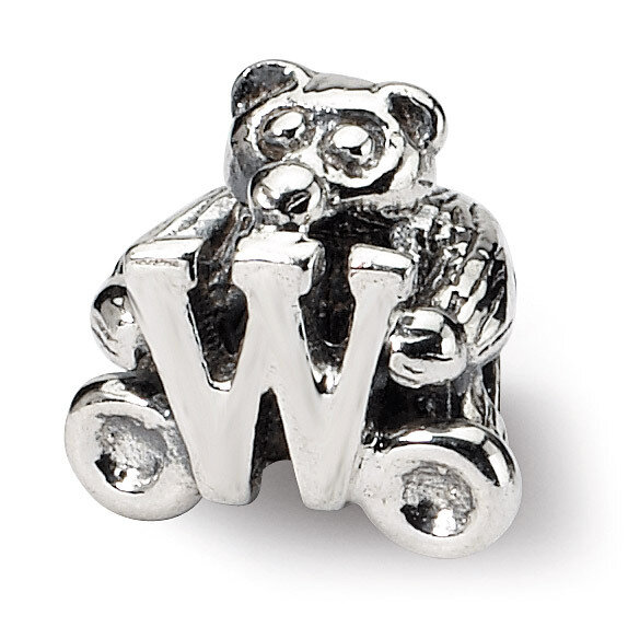 Letter W Bead - Sterling Silver QRS712W