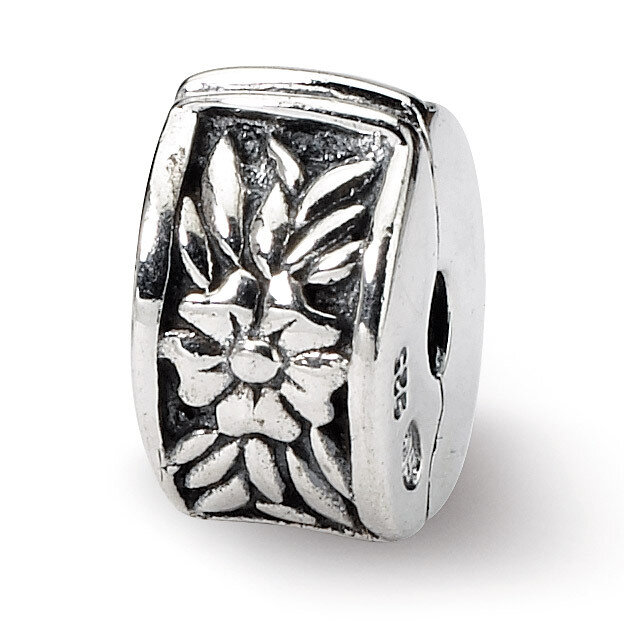 Floral Clip Bead - Sterling Silver QRS718, MPN: QRS718, 883957726977