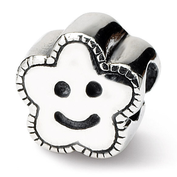 Smiley Flower Bead - Sterling Silver QRS769, MPN: QRS769, 883957727752