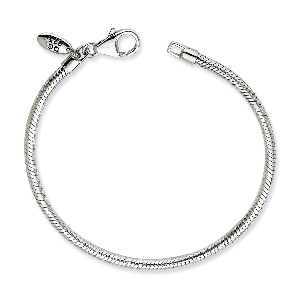 10.5 Inch Lobster Clasp Bead Anklet - Sterling Silver QRS984-10.5