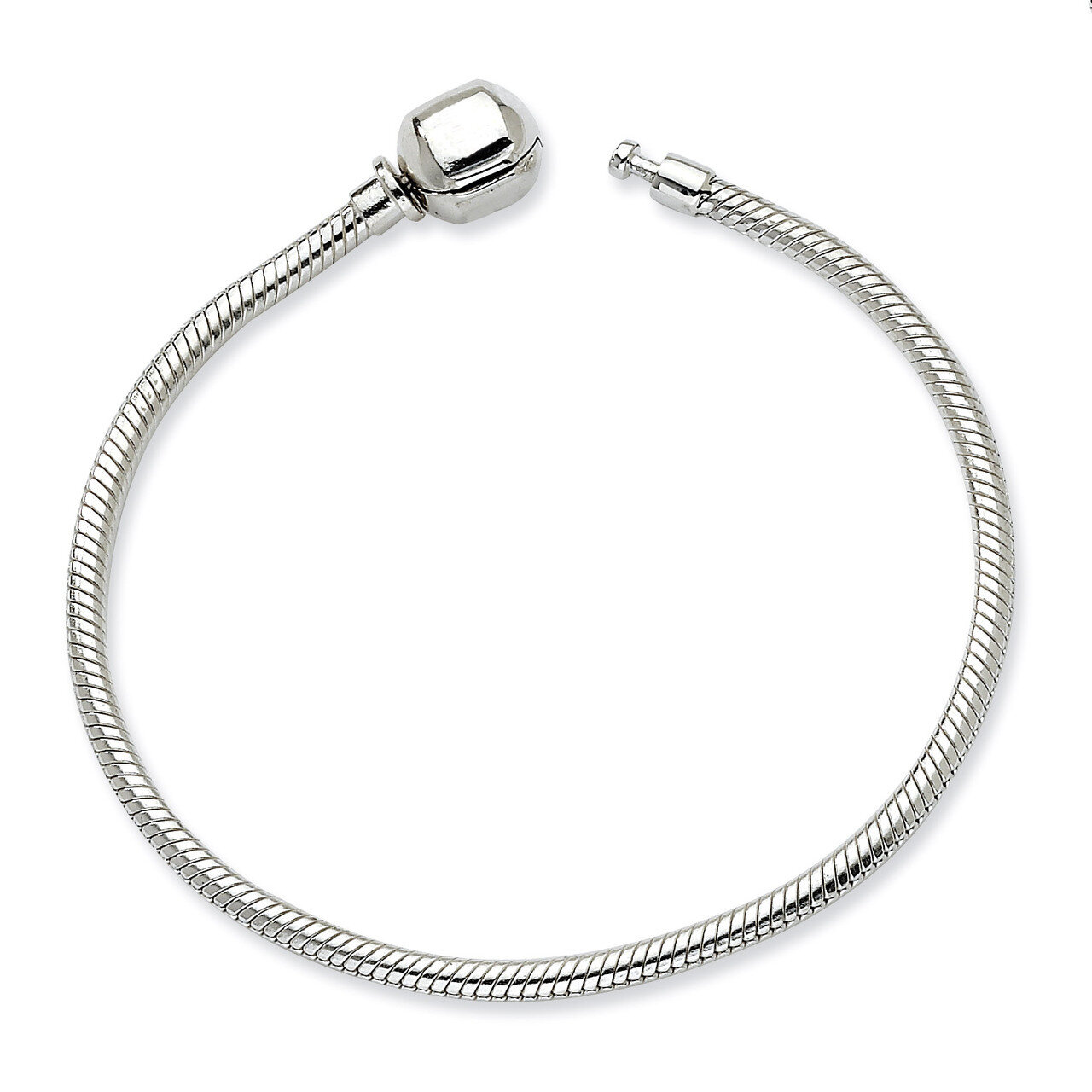 7.75 Inch Hinged Clasp Bead Bracelet - Sterling Silver QRS985-7.75