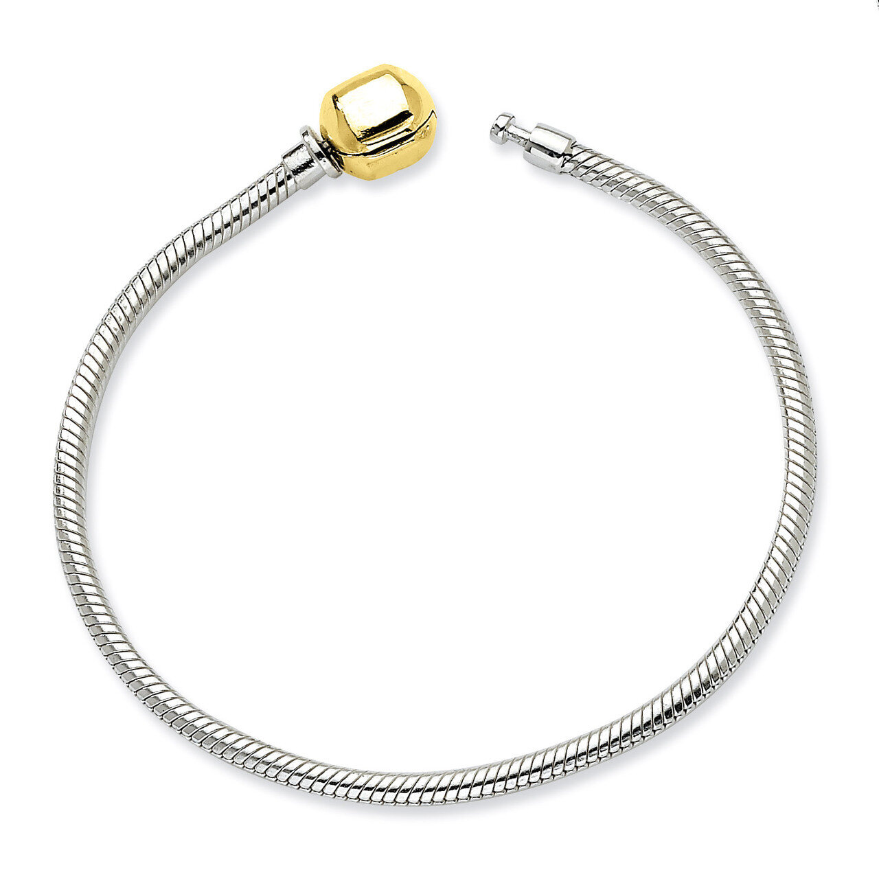 7.5 Inch Gold Clasp Bead Bracelet - Sterling Silver &amp; 14k QRS986-7.5, MPN: QRS986-7.5, 883957992181