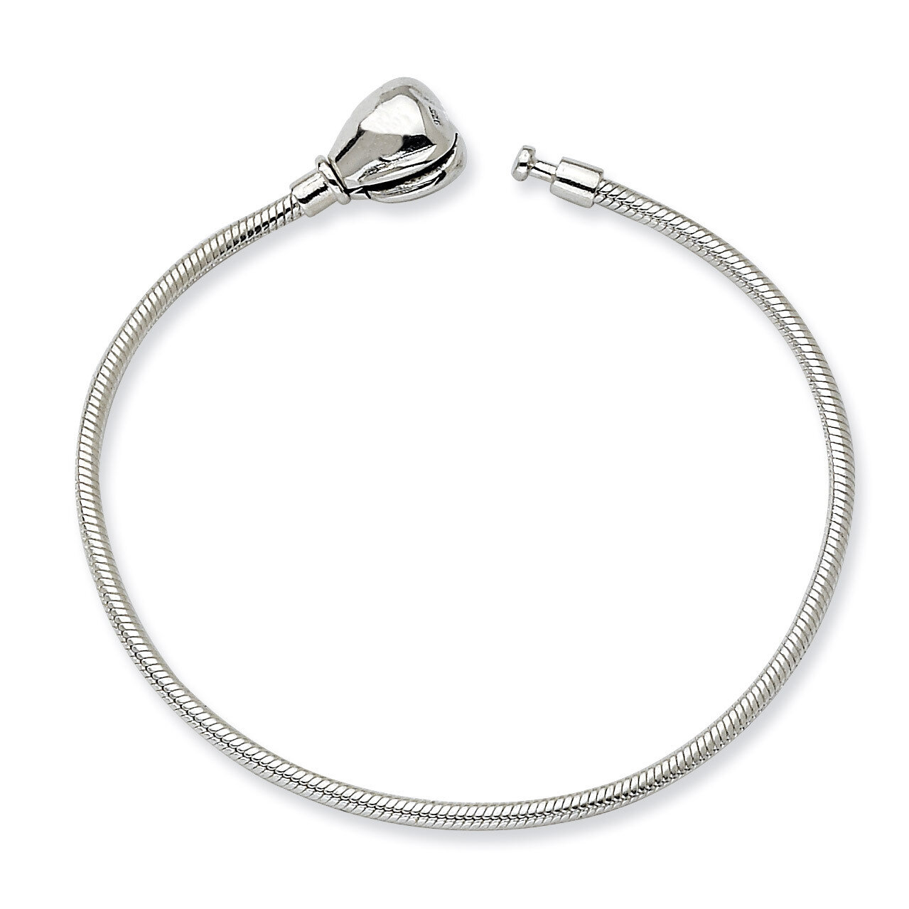 4.75 Inch 12cm Hinged Clasp Bead Bracelet - Sterling Silver QRS988-4.75
