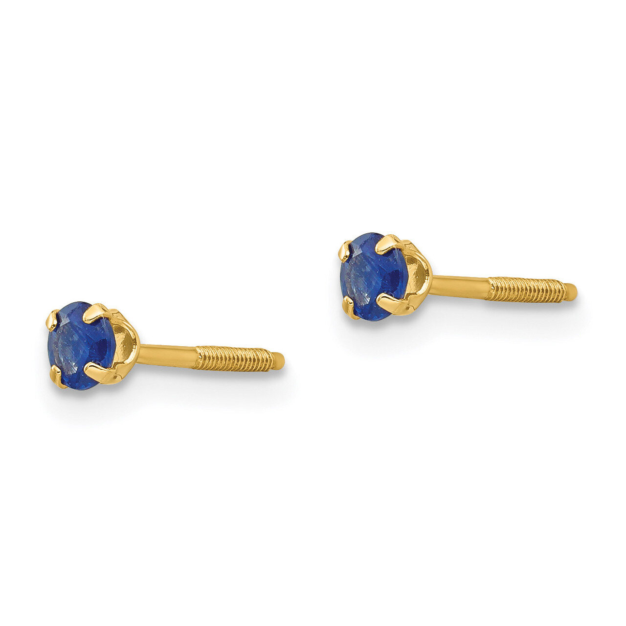 3mm Saphire Birthstone Earrings - 14k Gold GK120 by Madi K, MPN: GK120, 883957027210