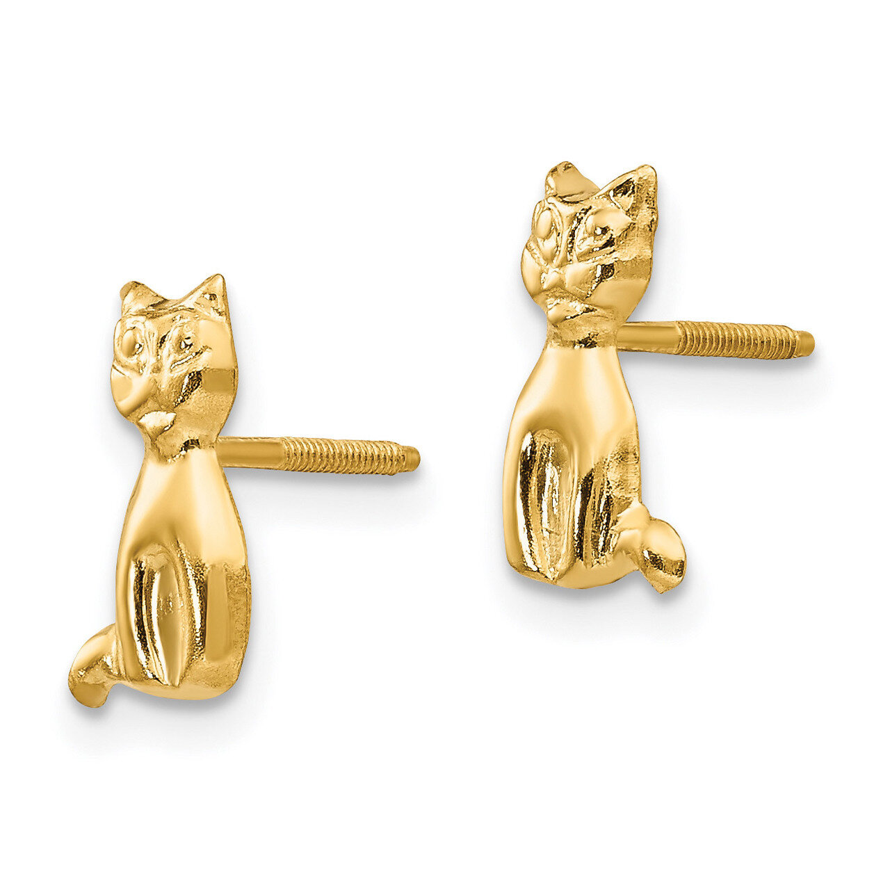 Cat Earrings - 14k Gold GK190 by Madi K, MPN: GK190, 886774341910