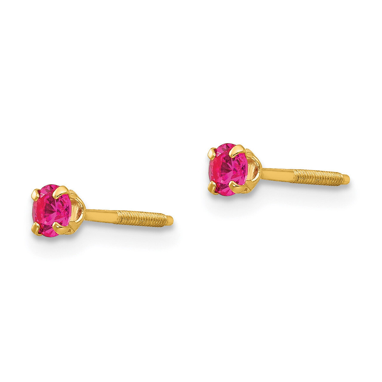 3mm Ruby Birthstone Earrings - 14k Gold GK199 by Madi K, MPN: GK199, 883957518497