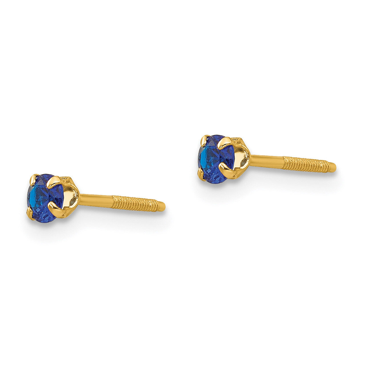 3mm Blue Spinel Birthstone Earrings - 14k Gold GK201