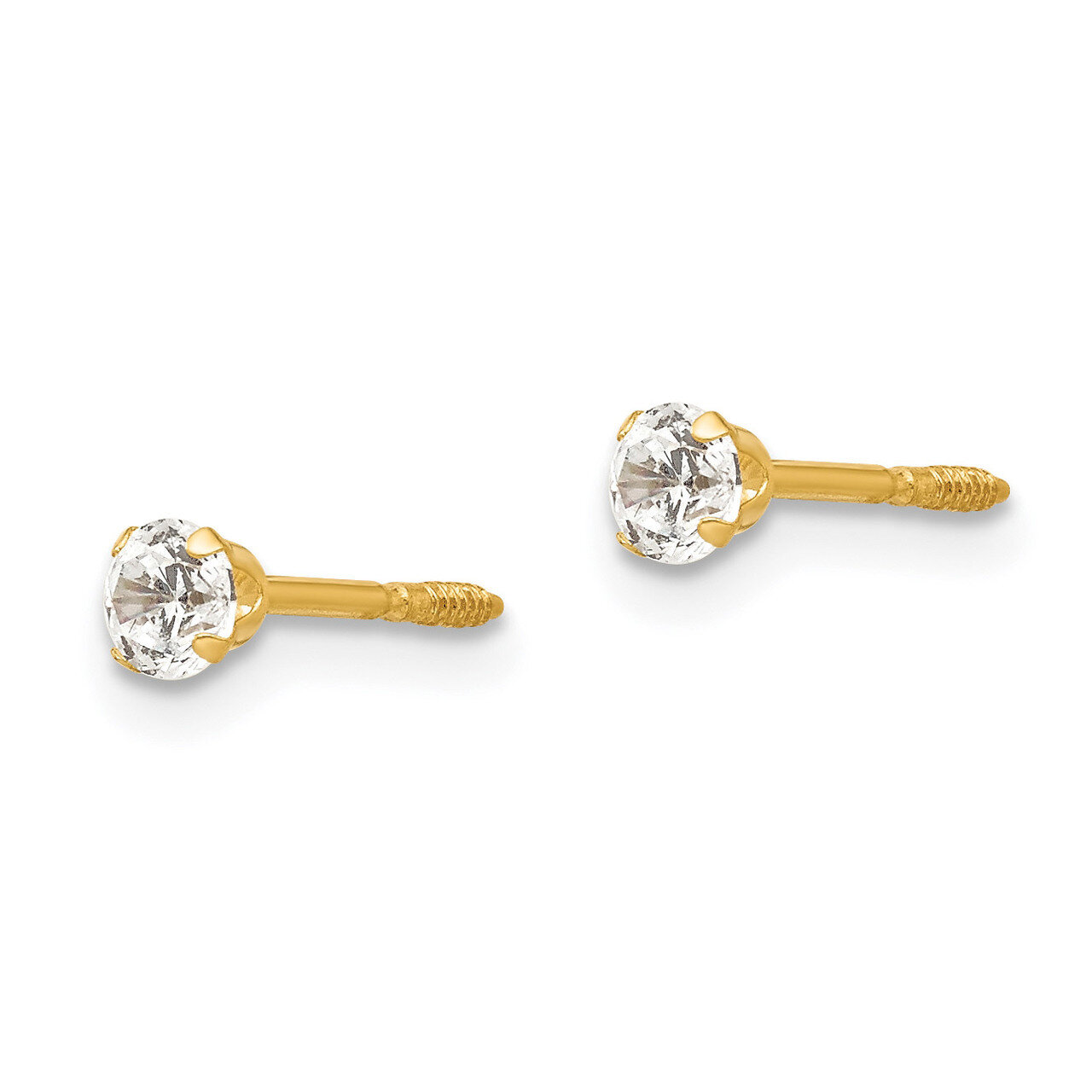 3mm Synthetic Diamond Earrings - 14k Gold GK209 by Madi K, MPN: GK209, 886774998480